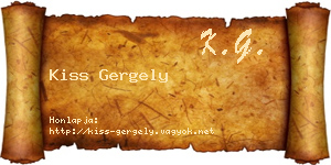 Kiss Gergely névjegykártya