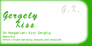 gergely kiss business card